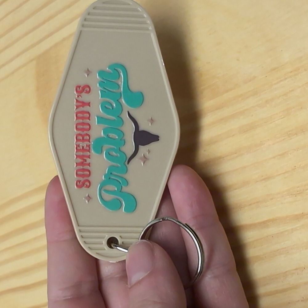 Somebody's Problem Light Brown Key Chain - Picture 2 of 2